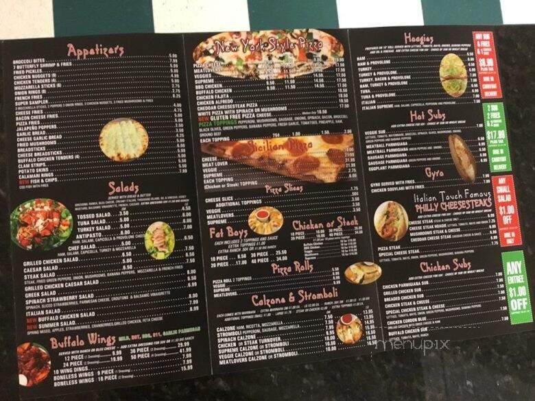 Italian sales touch menu