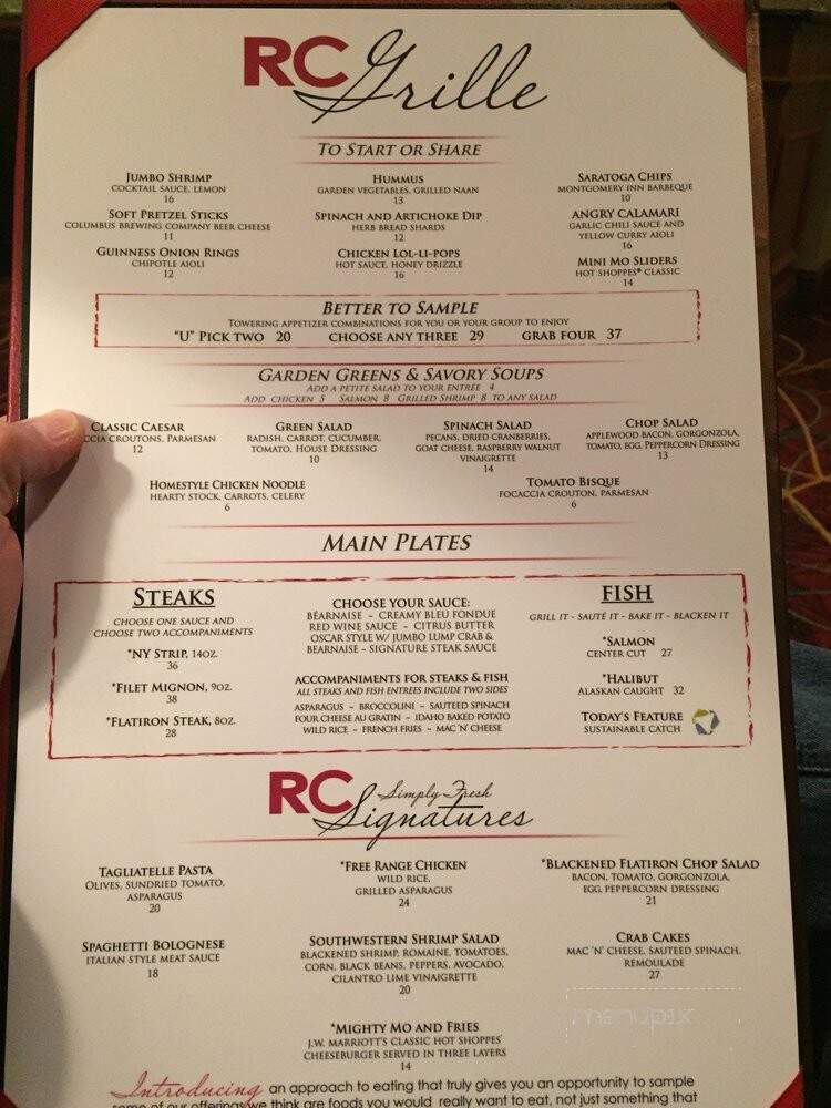 River City Grille - Columbus, OH menu_pic