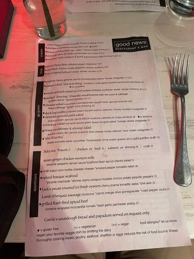 Carole Peck's Good News Cafe - Woodbury, CT menu_pic