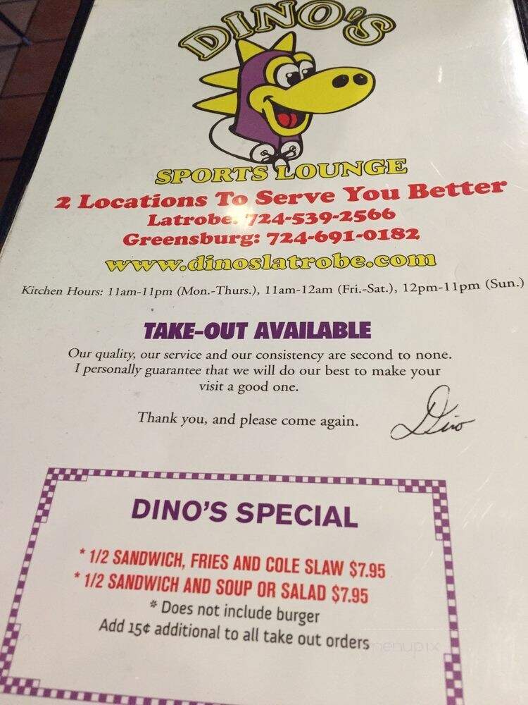 Dino's Sports Lounge - Latrobe, PA