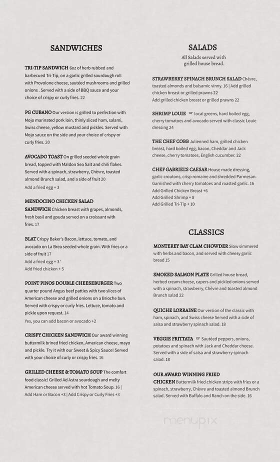 Point Pinos Grill- P.G. Golf Course Clubhouse - Pacific Grove, CA menu_pic