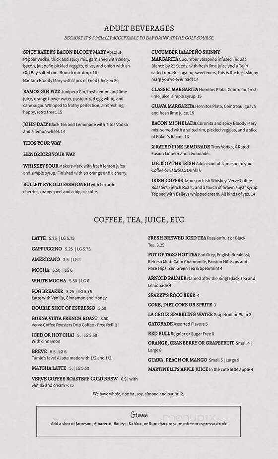 Point Pinos Grill- P.G. Golf Course Clubhouse - Pacific Grove, CA menu_pic