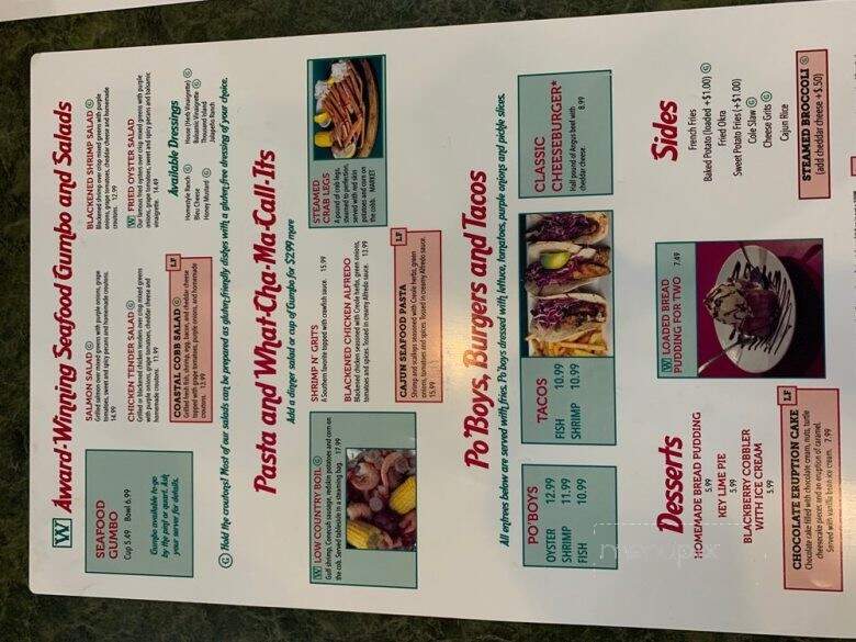 Wintzell's Oyster House - Guntersville, AL menu_pic