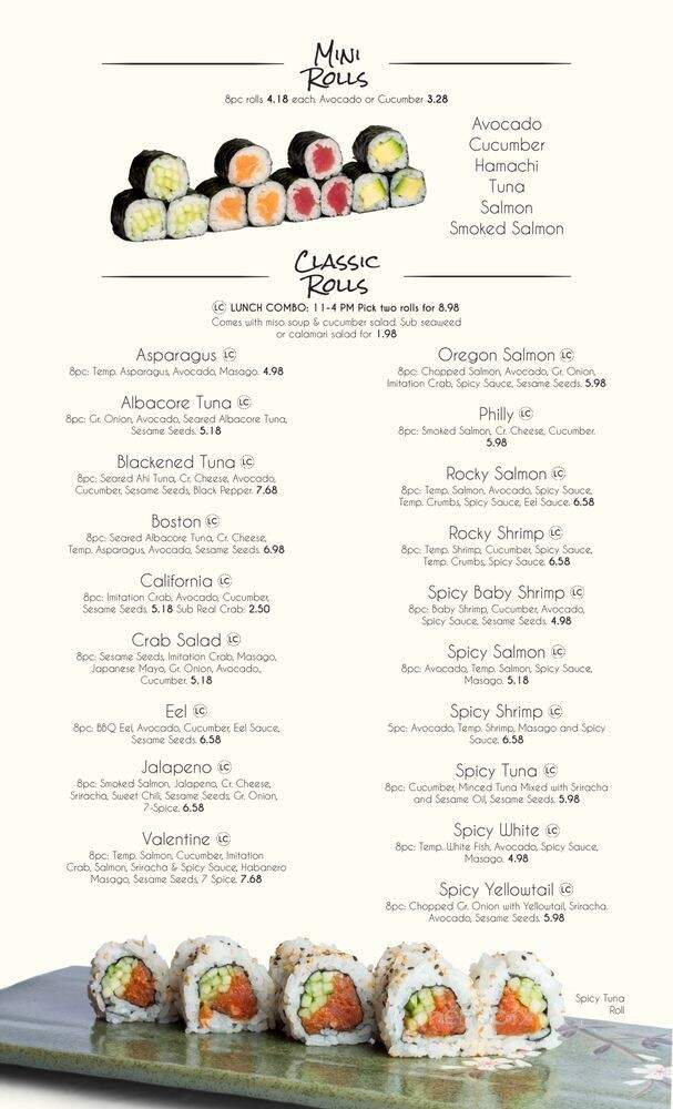 Momiji Japanese Restaurant - Coos Bay, OR menu_pic