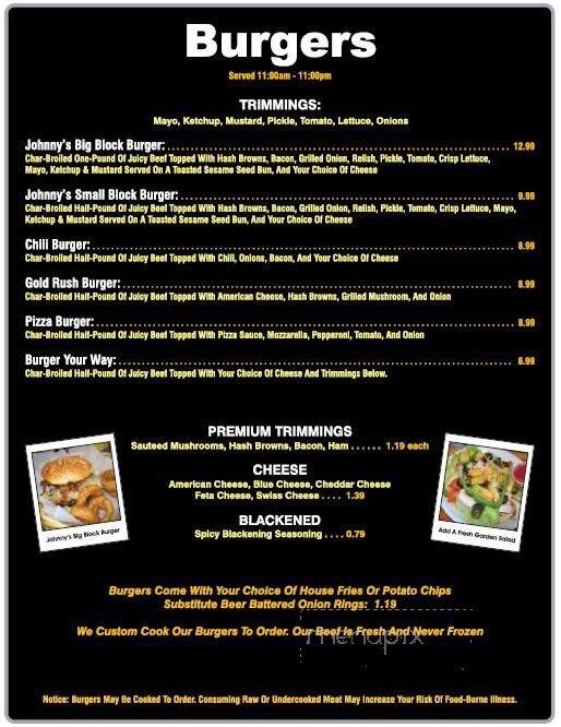 Johnny B's - Dahlonega, GA menu_pic