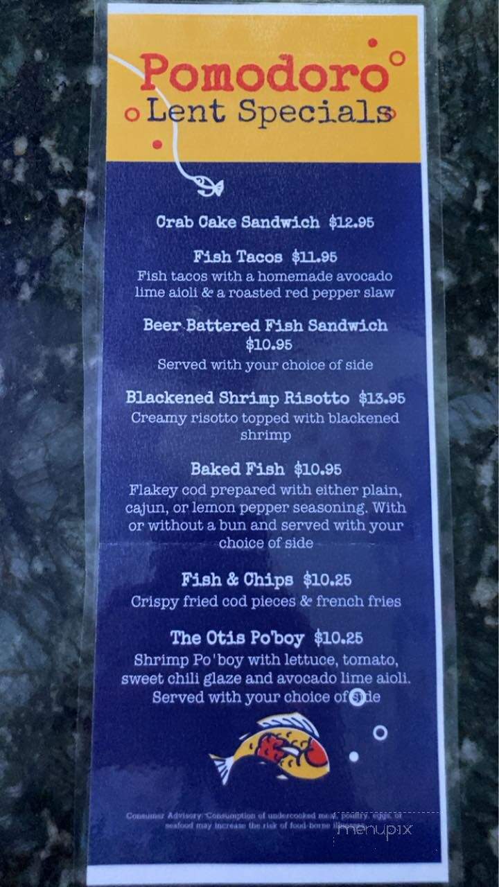 Pomodoro Pizzeria And Ristorante - Wexford, PA menu_pic