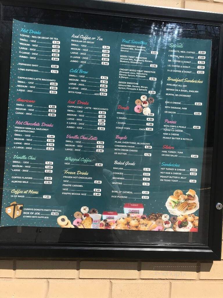 Curry Donuts - Dallas, PA menu_pic