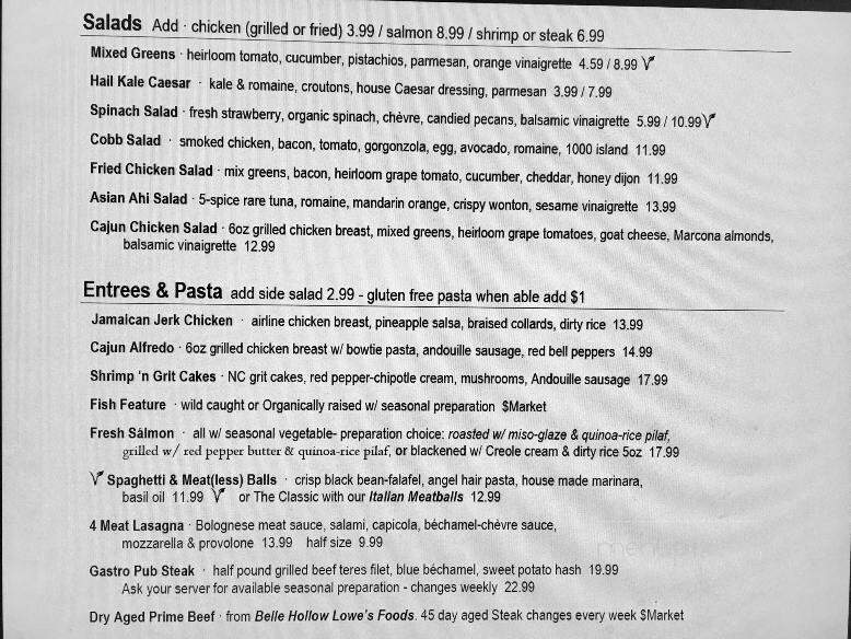 Bistro 127 - Hickory, NC menu_pic