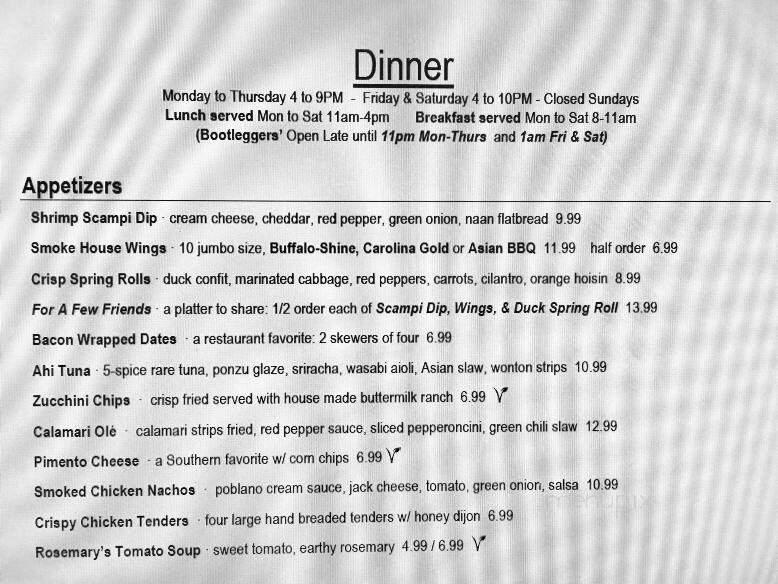 Bistro 127 - Hickory, NC menu_pic
