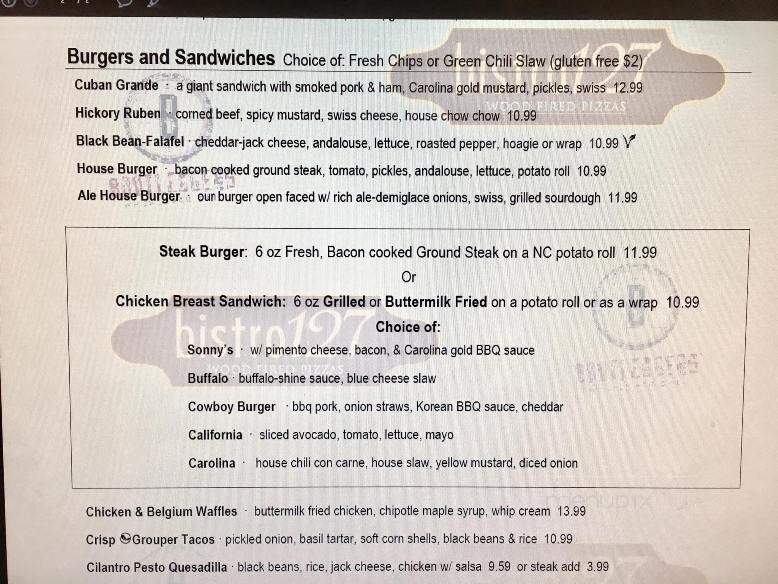 Bistro 127 - Hickory, NC menu_pic