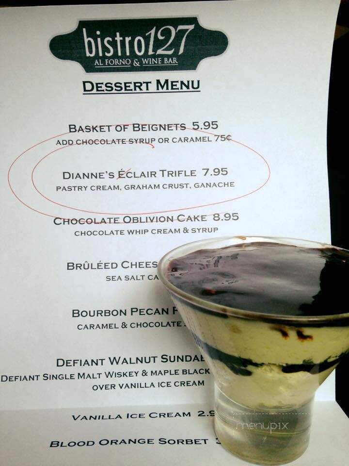 Bistro 127 - Hickory, NC menu_pic