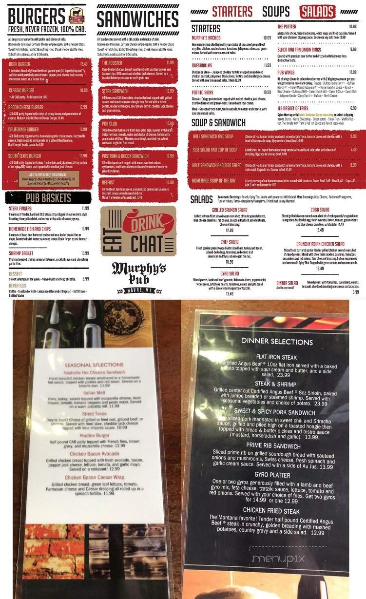 Murphy's Irish Pub - Havre, MT menu_pic