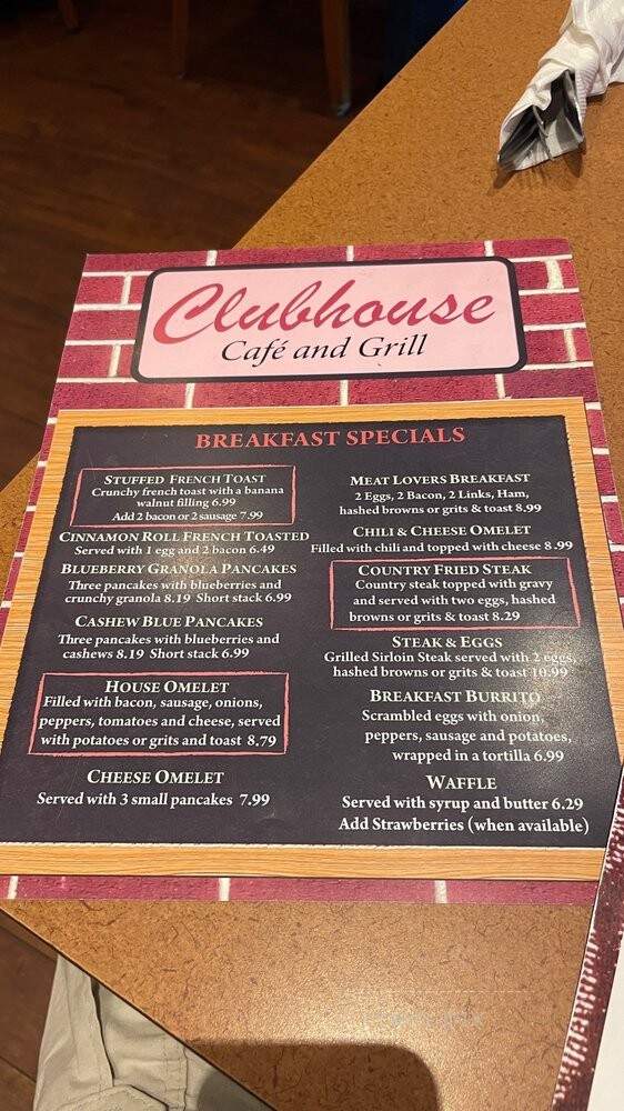 Club House Restaurant - Largo, FL menu_pic