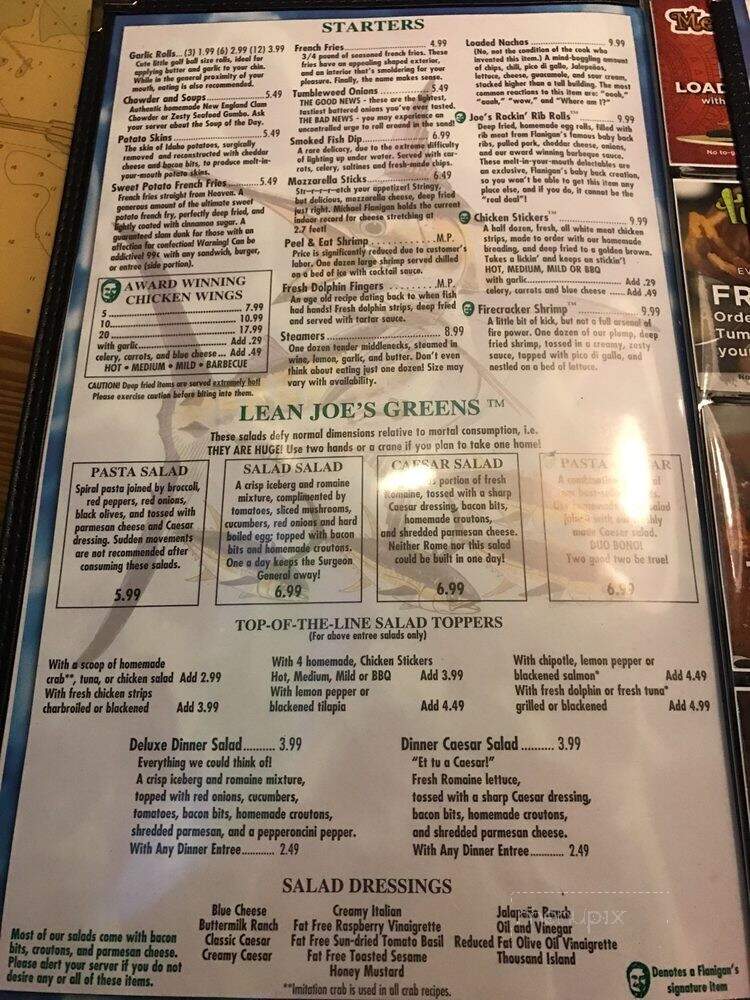 Flanigan's Seafood Bar & Grill - Hallandale Beach, FL menu_pic