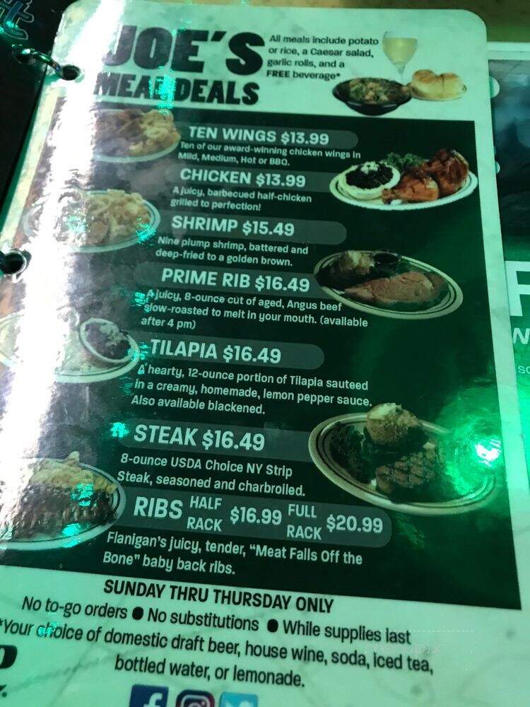 Flanigan's Seafood Bar & Grill - Hallandale Beach, FL menu_pic