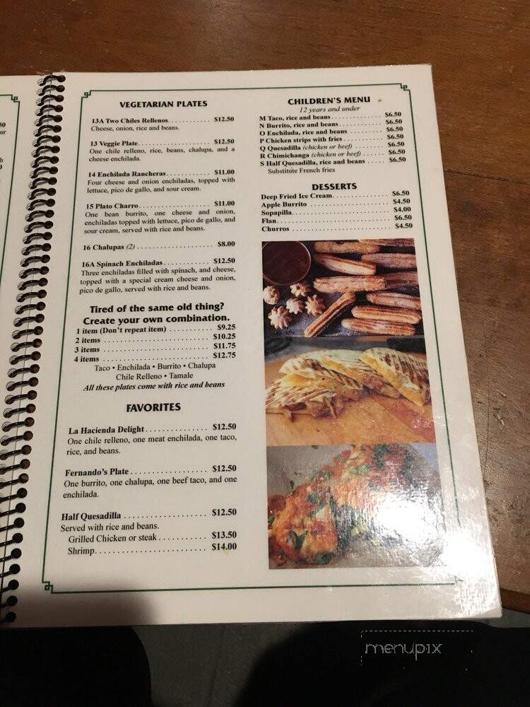 La Hacienda III Mexican Restaurant - Palatka, FL menu_pic