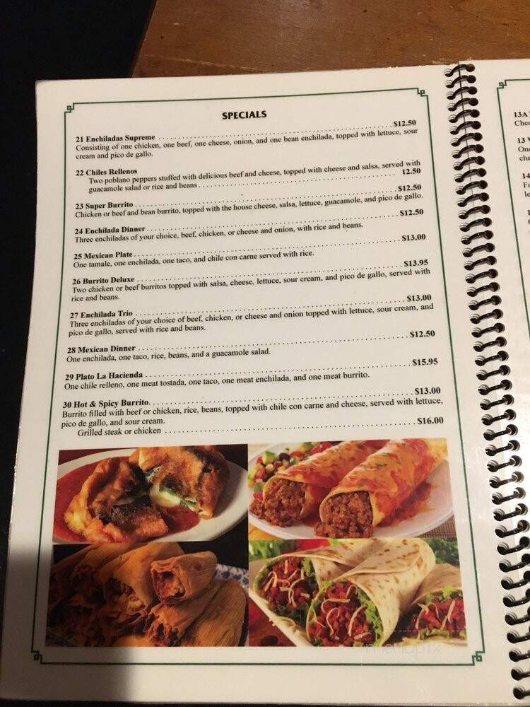 La Hacienda III Mexican Restaurant - Palatka, FL menu_pic