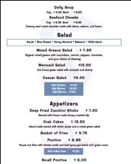 Seahorse Cafe - Central Saanich, BC menu_pic