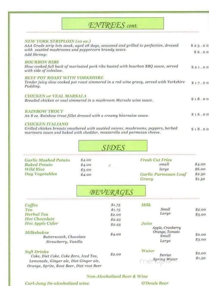 The Dragonfly - Massey, ON menu_pic