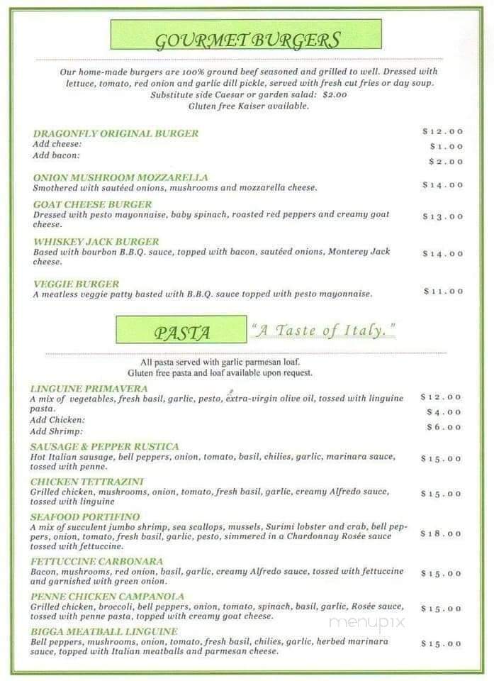 The Dragonfly - Massey, ON menu_pic