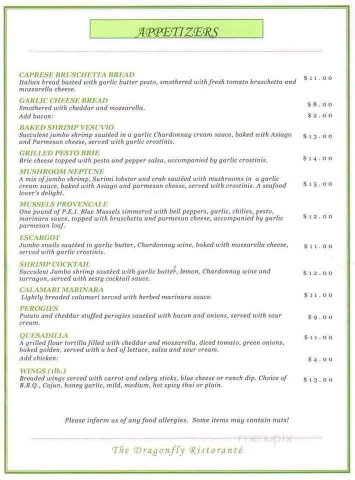 The Dragonfly - Massey, ON menu_pic