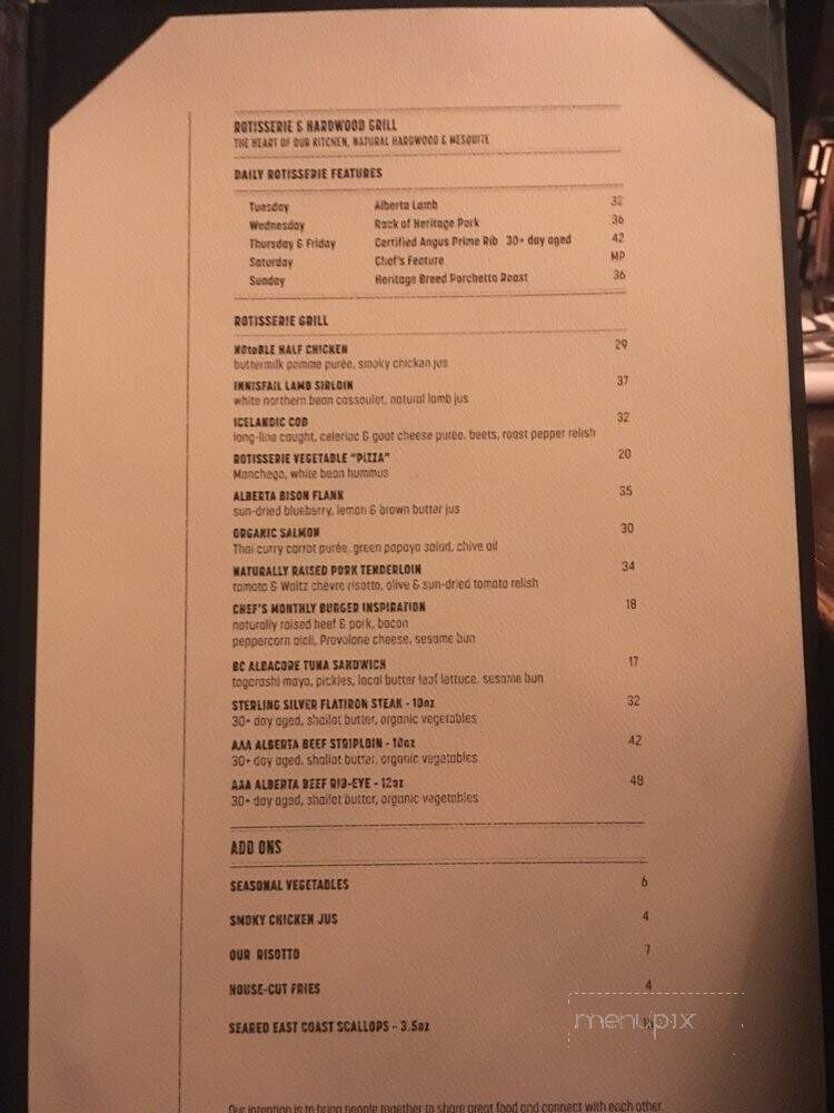NOtaBLE - Calgary, AB menu_pic