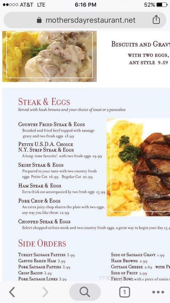 Mother's Day Restaurant - North Riverside, IL menu_pic