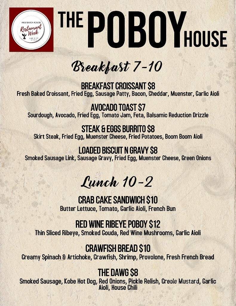 Best Little Poboy House - Port Allen, LA menu_pic