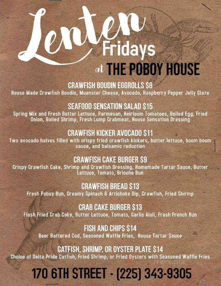 Best Little Poboy House - Port Allen, LA menu_pic