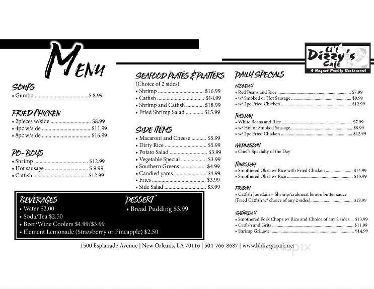 Lil Dizzy's Cafe - New Orleans, LA menu_pic