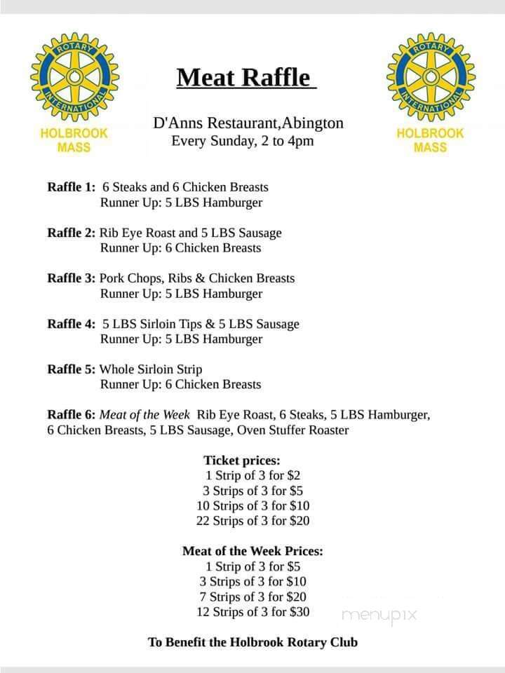 D'Ann's Restaurant - Abington, MA menu_pic