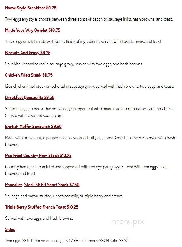 Red Fox Supper Club & Lounge - Helena, MT menu_pic