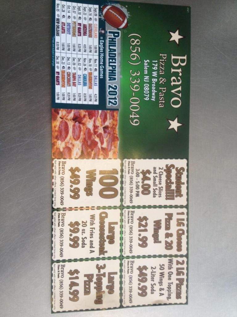Bravo Pizza & Pasta - Salem, NJ menu_pic