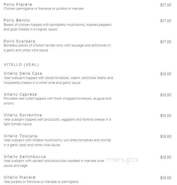 Benito's Trattoria Inc - Chester, NJ menu_pic
