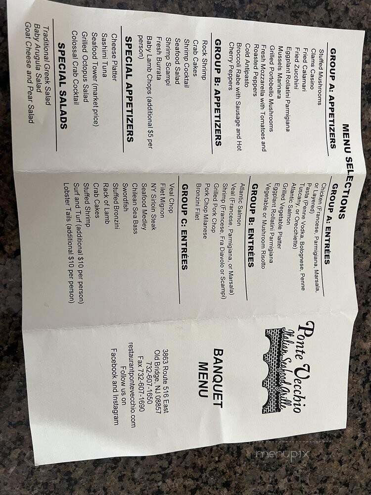 Ponte Vecchio - Old Bridge, NJ menu_pic