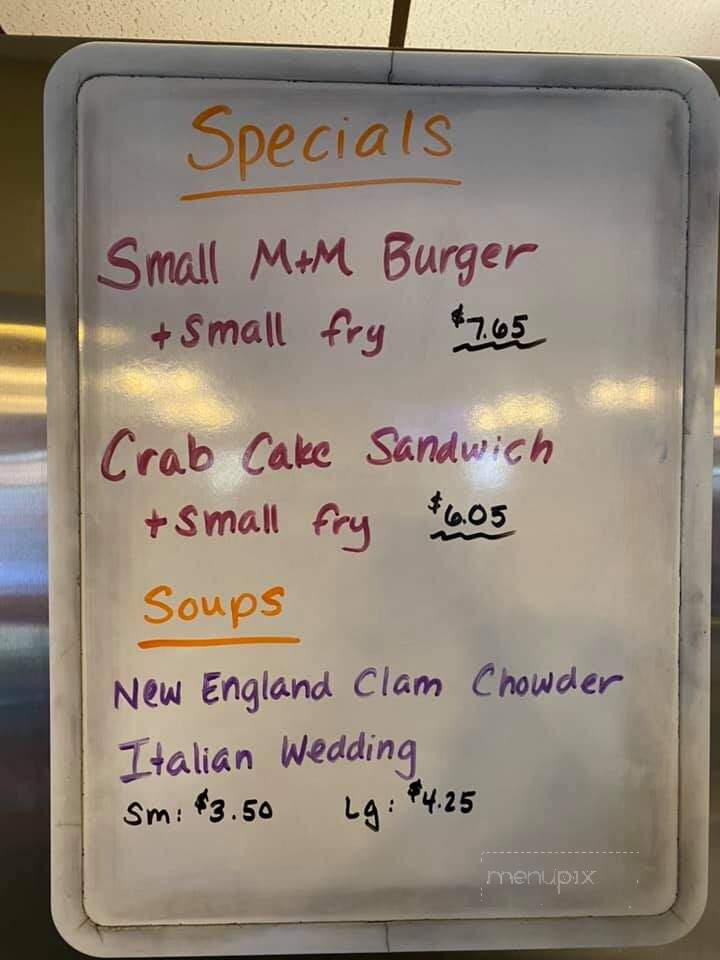 M & M Sandwich Shop - Oley, PA menu_pic