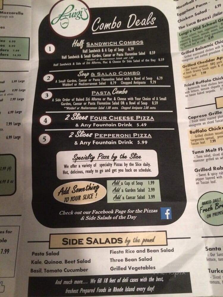 Luigi's Gourmet Express - Johnston, RI menu_pic