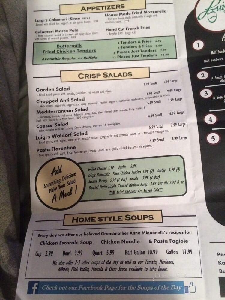Luigi's Gourmet Express - Johnston, RI menu_pic