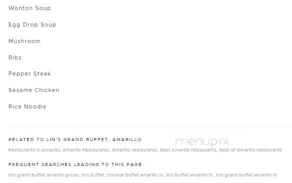 Lin's Grand Buffet - Amarillo, TX menu_pic