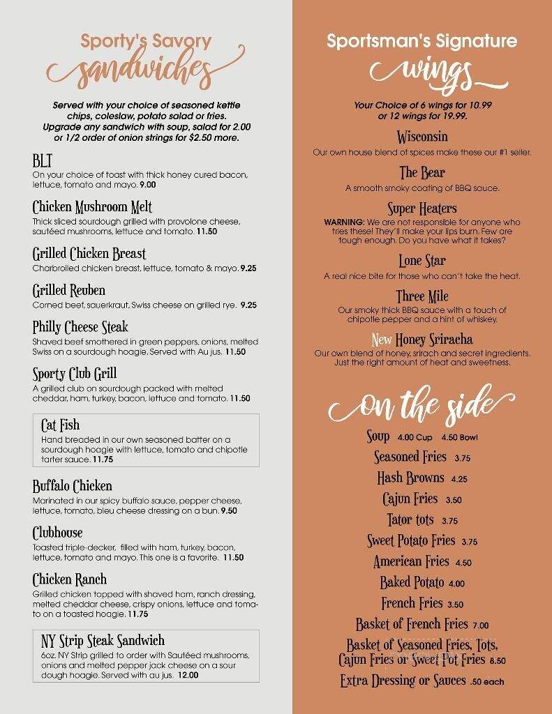 Sportsman's Bar & Grill - Somerset, WI menu_pic