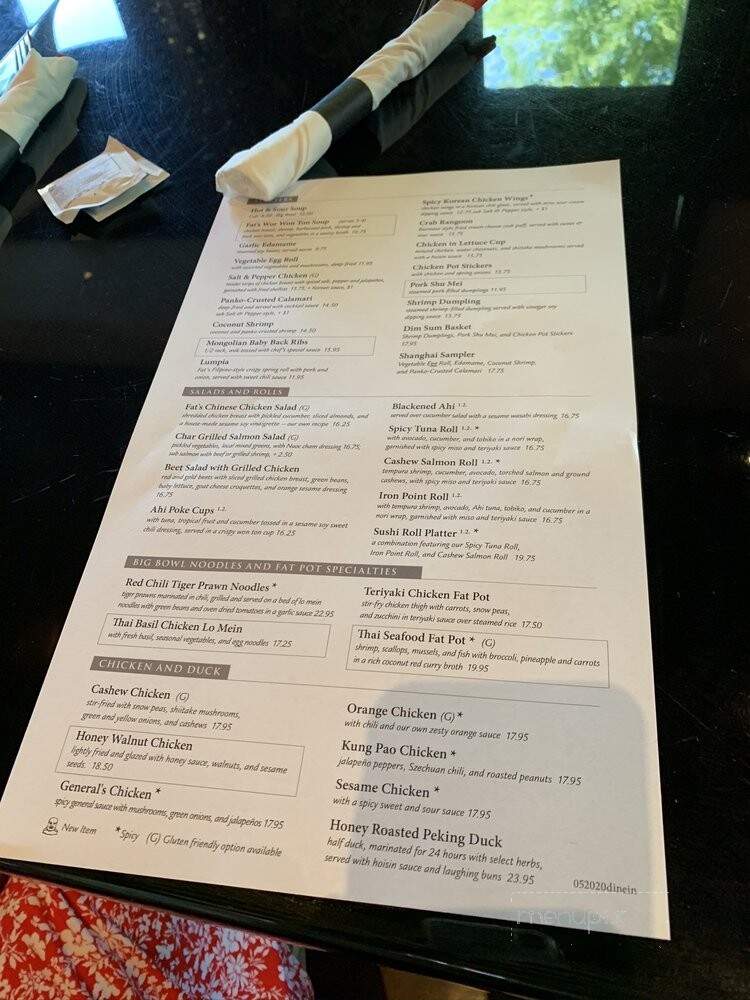 Fat's Asia Bistro & Dim Sum - Folsom, CA menu_pic