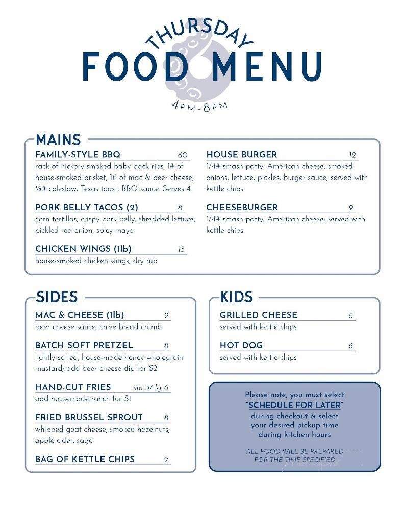 Octopi Brewing - Waunakee, WI menu_pic