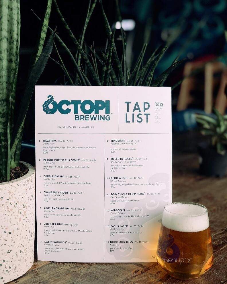 Octopi Brewing - Waunakee, WI menu_pic
