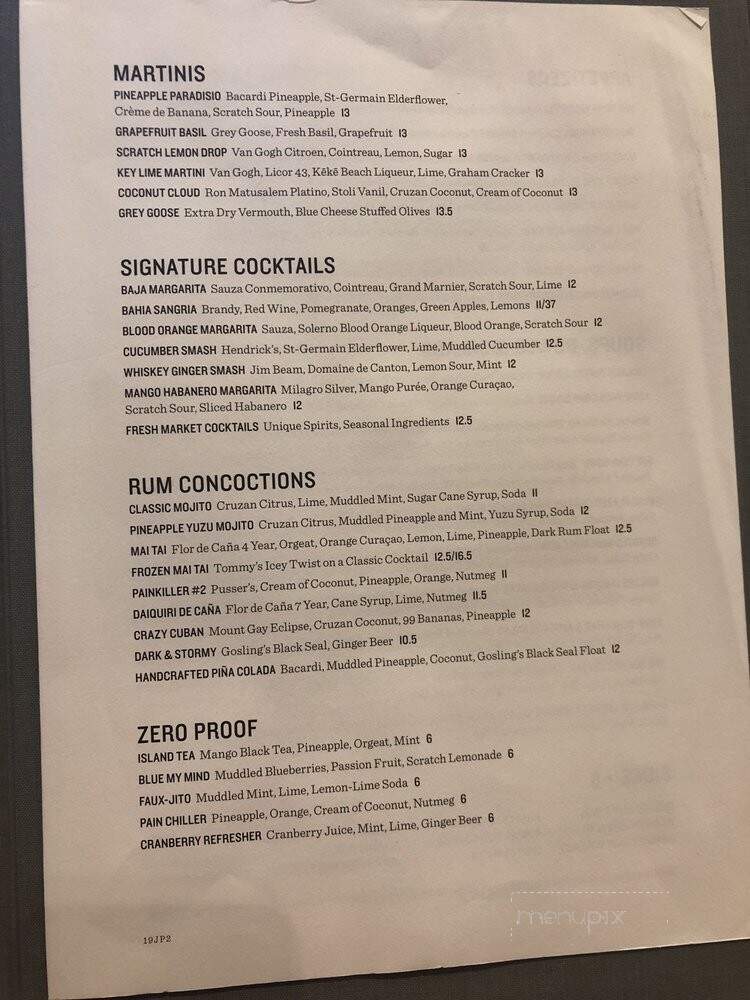 Tommy Bahama Restaurant | Bar | Store - Jupiter, FL menu_pic