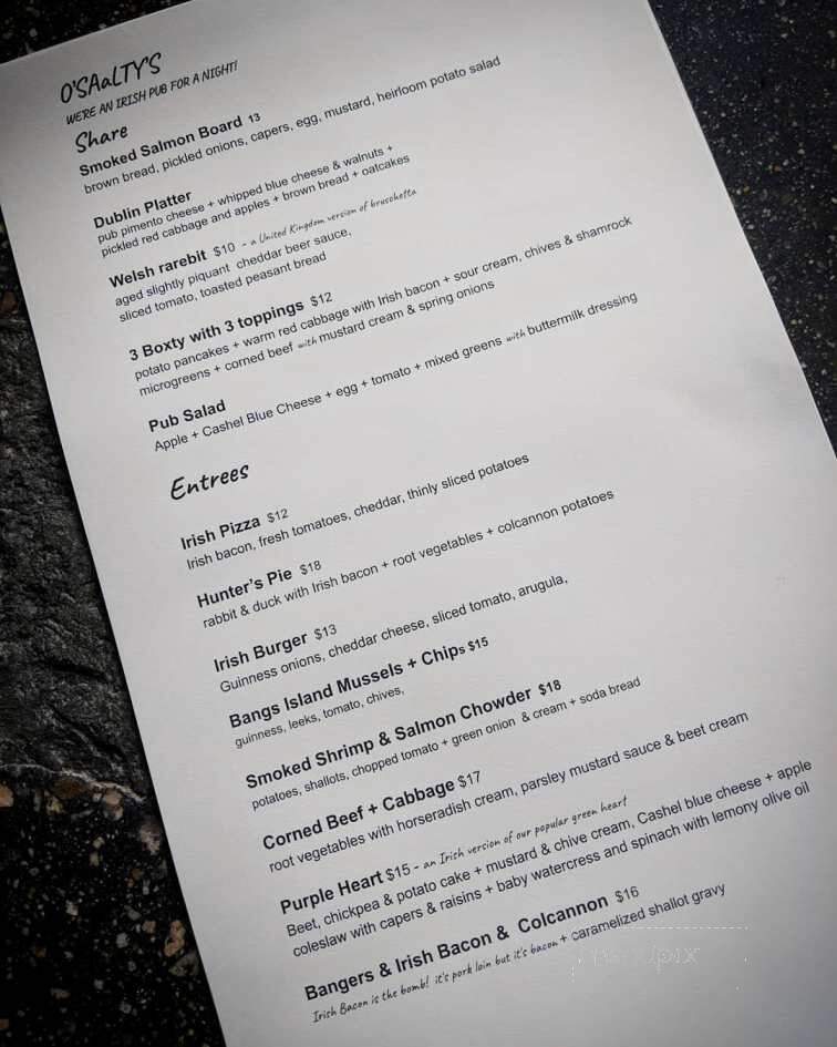 Saalt Pub - Gorham, NH menu_pic