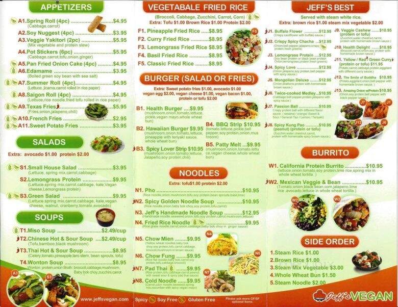 Jeff's Vegan - Frisco, TX menu_pic