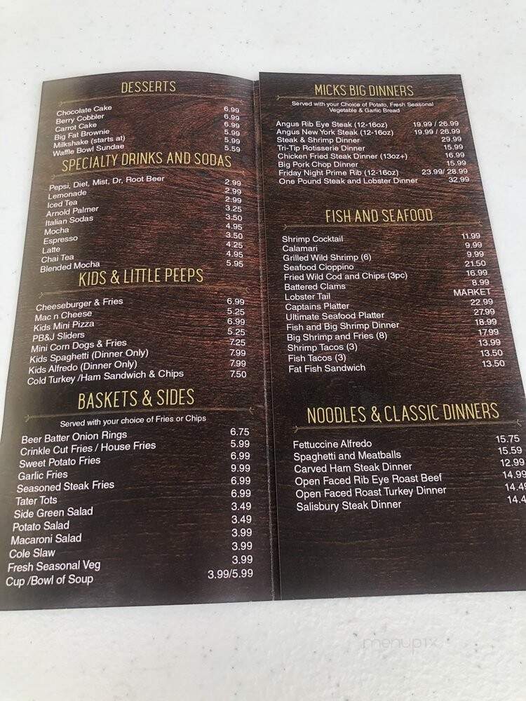 Micks Big Bite Cafe - Susanville, CA menu_pic