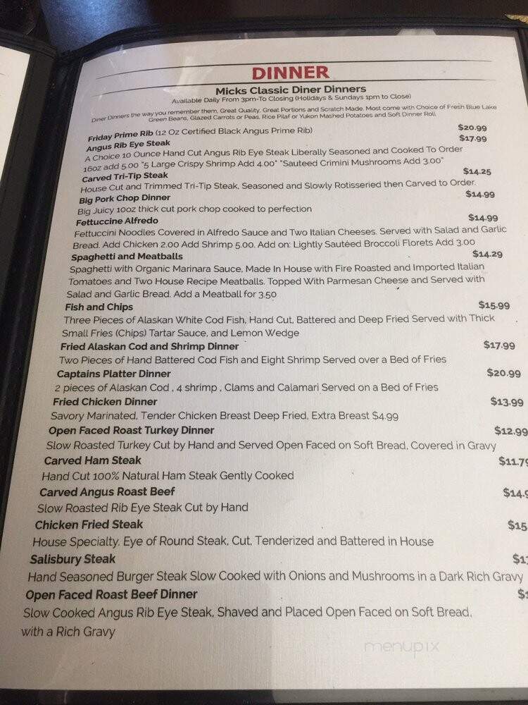 Micks Big Bite Cafe - Susanville, CA menu_pic