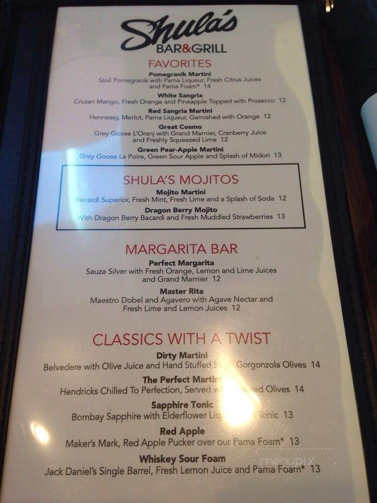 Shula's Bar & Grill - Jacksonville, FL menu_pic