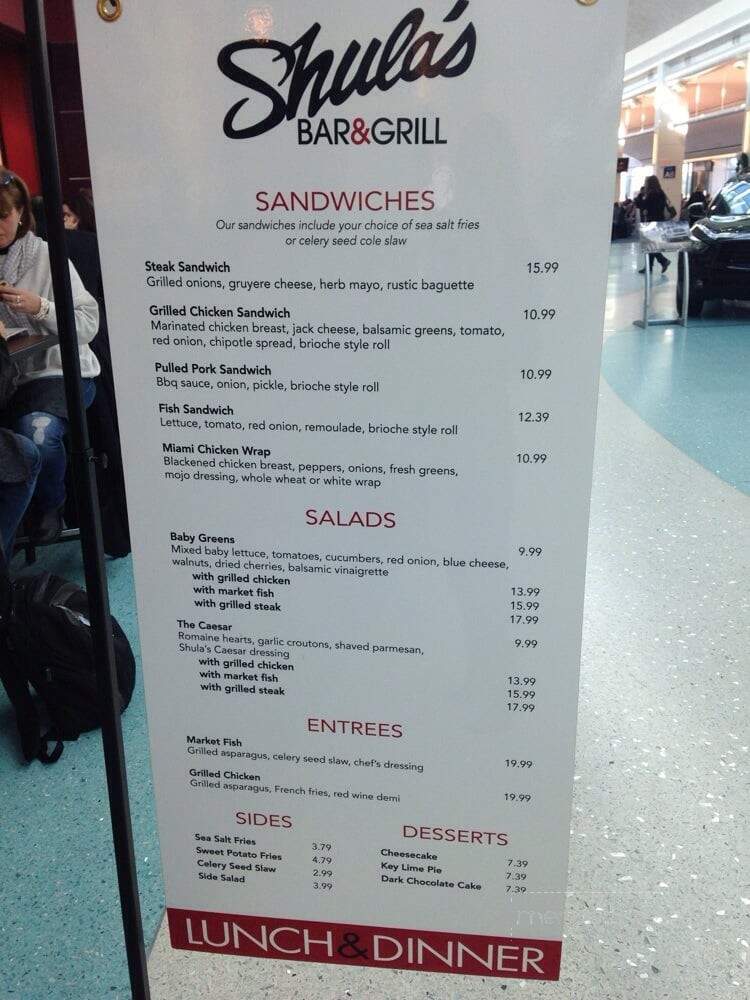 Shula's Bar & Grill - Jacksonville, FL menu_pic